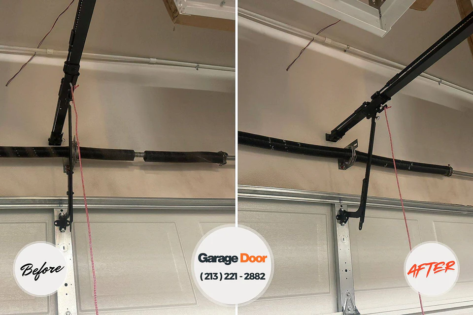 Before and after: garage door repair Collinsville, VA